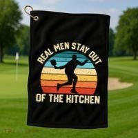 Real Stay Out Of The Kitchen Funny Pickleball Retro Cute Gift Golf Towel thumb 1