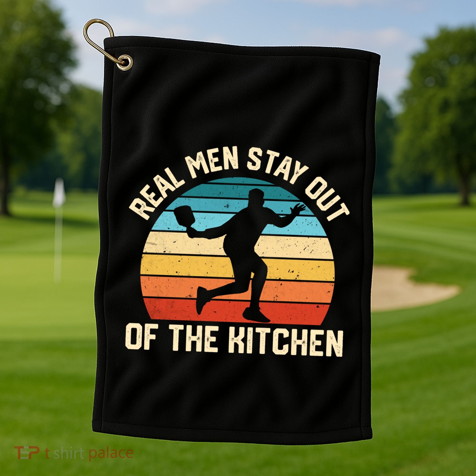 Real Stay Out Of The Kitchen Funny Pickleball Retro Cute Gift Golf Towel