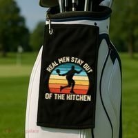 Real Stay Out Of The Kitchen Funny Pickleball Retro Cute Gift Golf Towel thumb 2