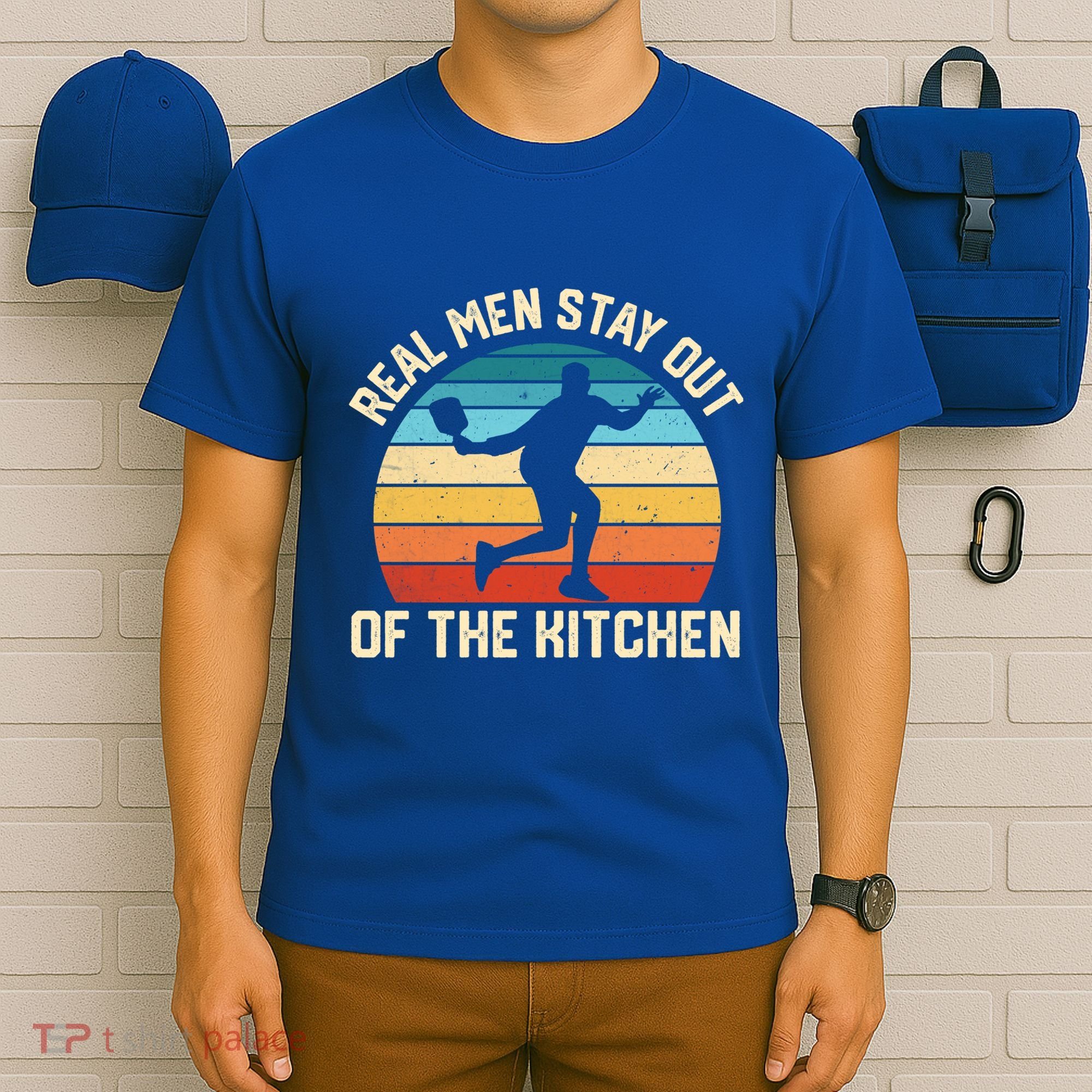 Real Stay Out Of The Kitchen Funny Pickleball Retro Cute Gift T-Shirt