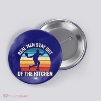 Real Stay Out Of The Kitchen Funny Pickleball Retro Cute Gift Button thumb 0