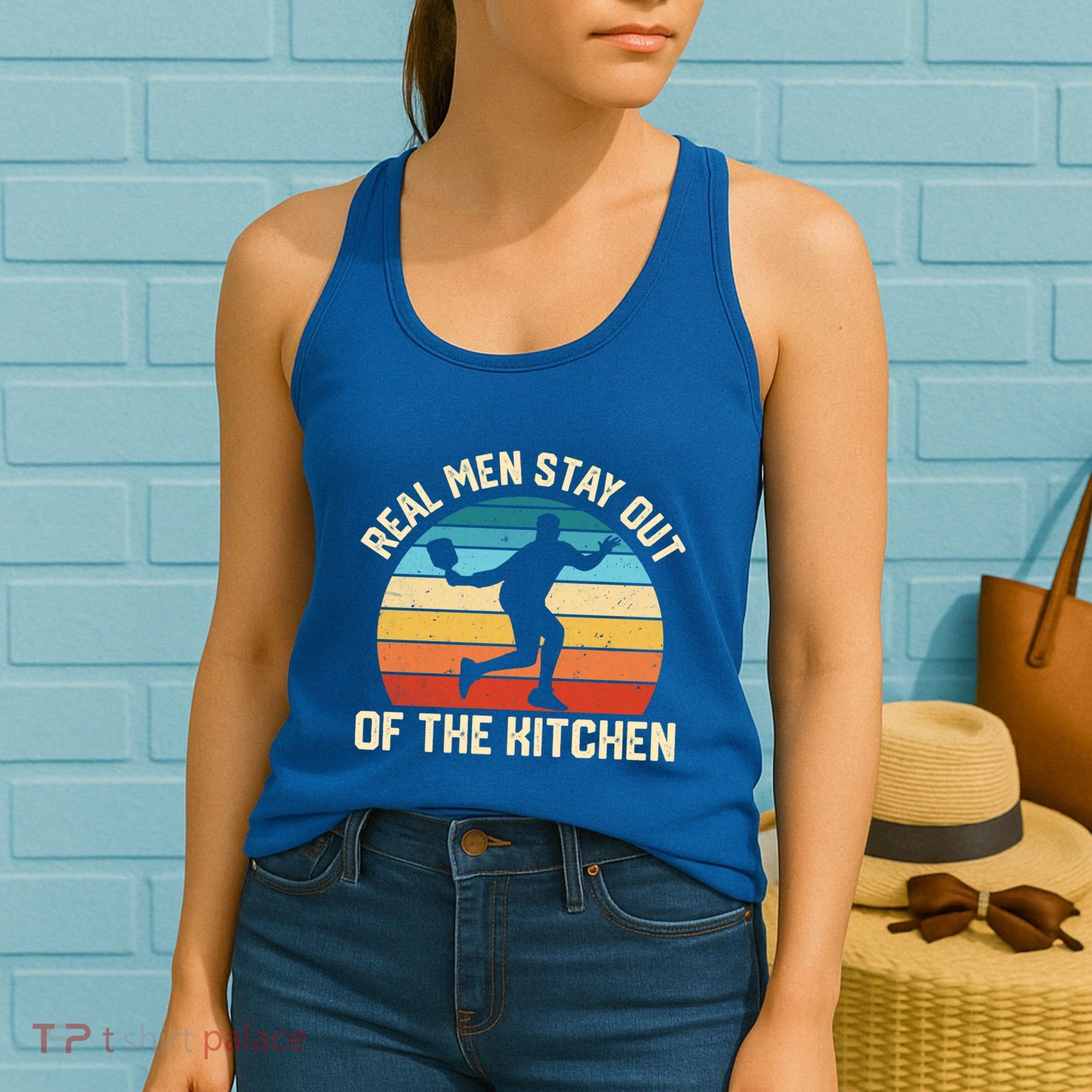 Real Stay Out Of The Kitchen Funny Pickleball Retro Cute Gift Women's Tank Top