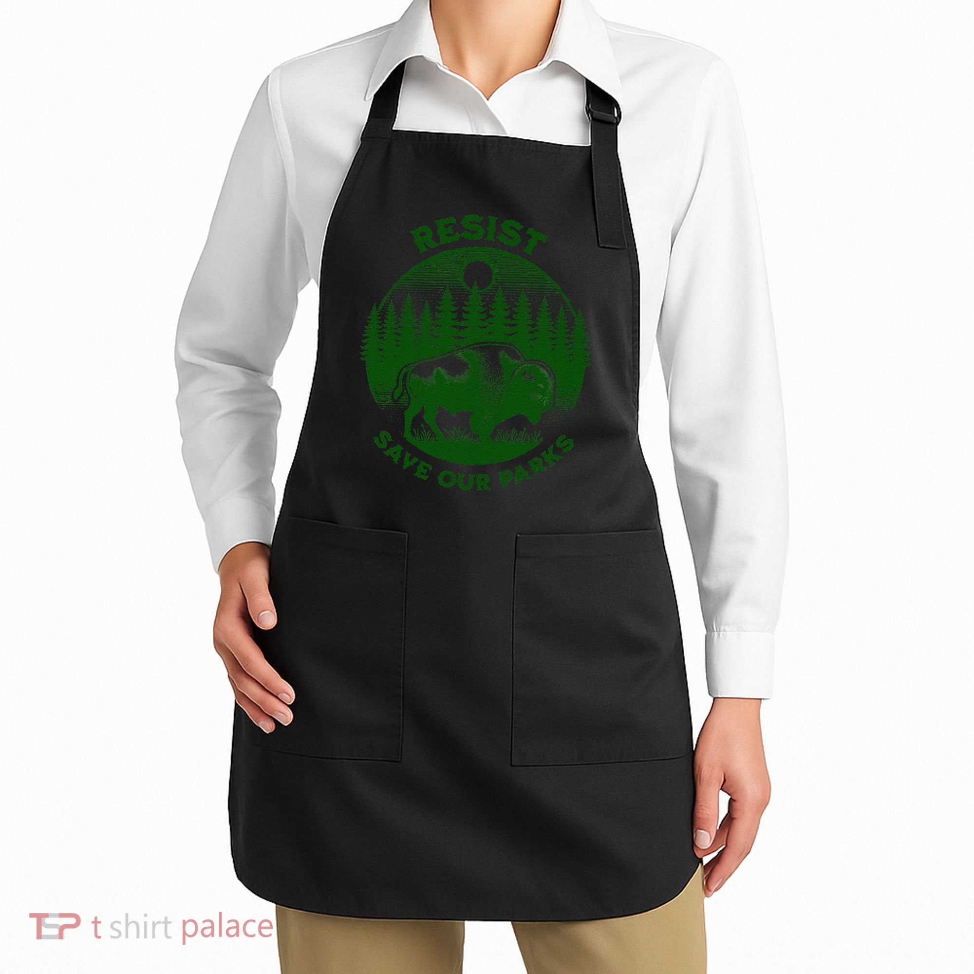 Resist Save Our Parks Bison Buffalo Apron