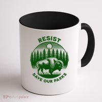 Resist Save Our Parks Bison Buffalo Coffee Mug thumb 1