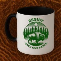 Resist Save Our Parks Bison Buffalo Coffee Mug thumb 2