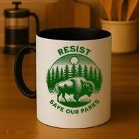 Resist Save Our Parks Bison Buffalo Coffee Mug thumb 4