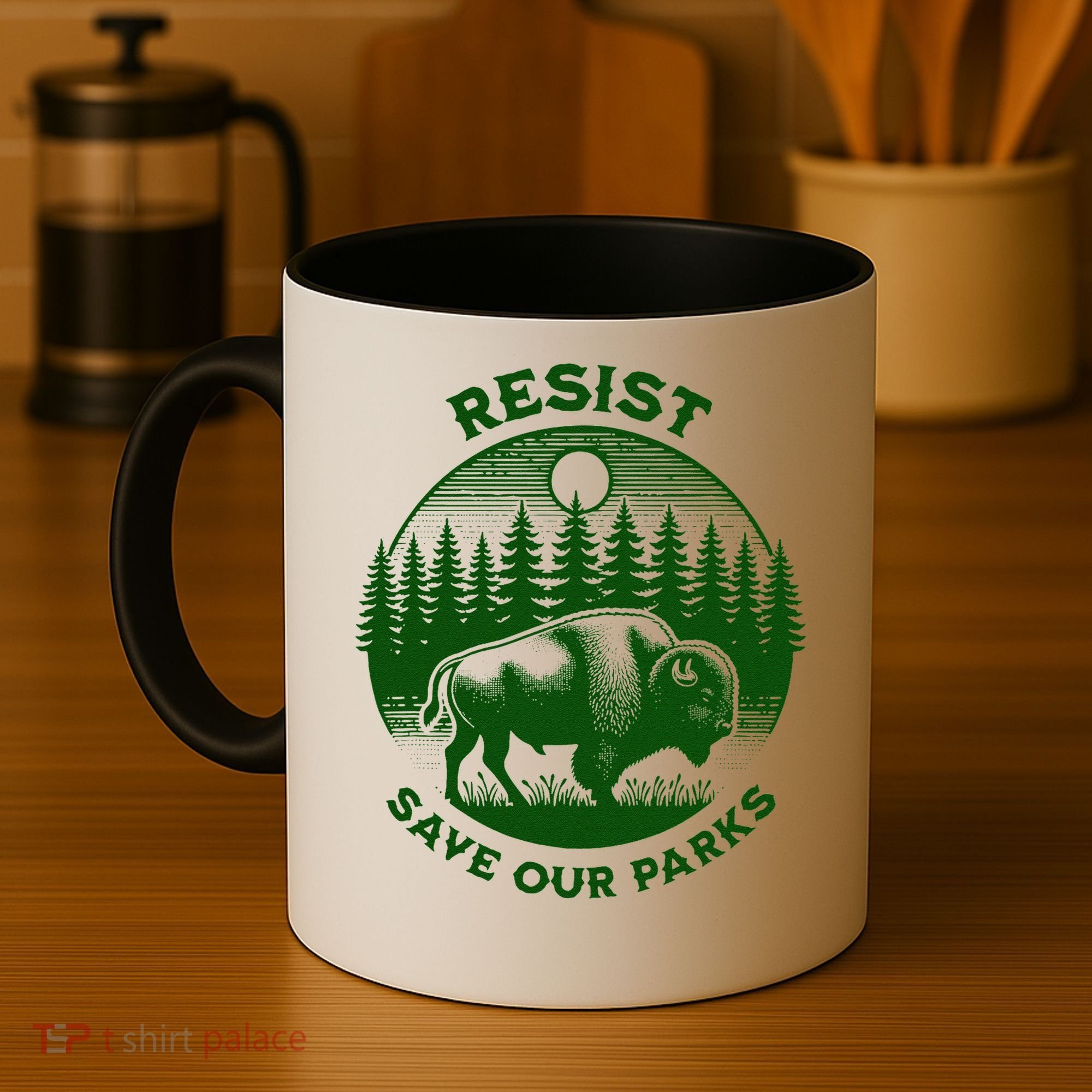 Resist Save Our Parks Bison Buffalo Coffee Mug