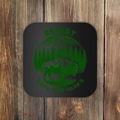 Resist Save Our Parks Bison Buffalo Coaster