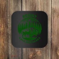 Resist Save Our Parks Bison Buffalo Coaster thumb 0