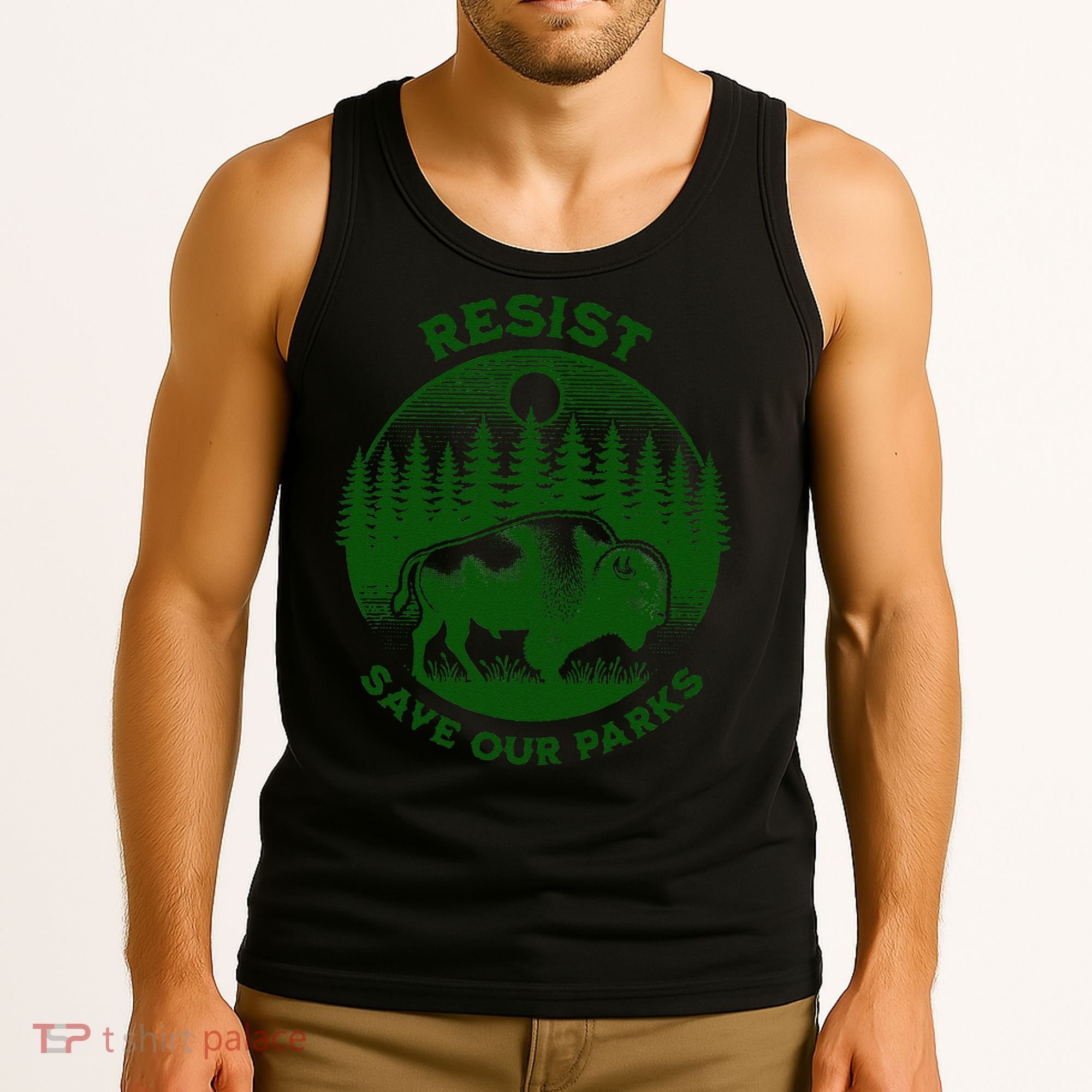 Resist Save Our Parks Bison Buffalo Tank Top