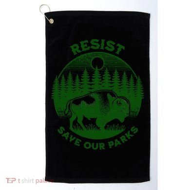 Resist Save Our Parks Bison Buffalo Golf Towel