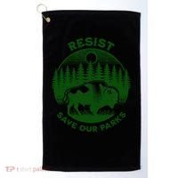Resist Save Our Parks Bison Buffalo Golf Towel thumb 0