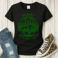 Resist Save Our Parks Bison Buffalo Women's T-Shirt thumb 3