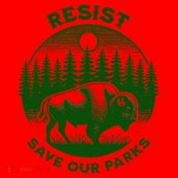 Resist Save Our Parks Bison Buffalo Santa Hat thumb 1