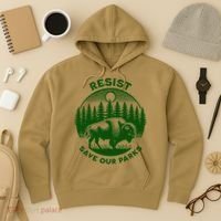 Resist Save Our Parks Bison Buffalo Hoodie thumb 3