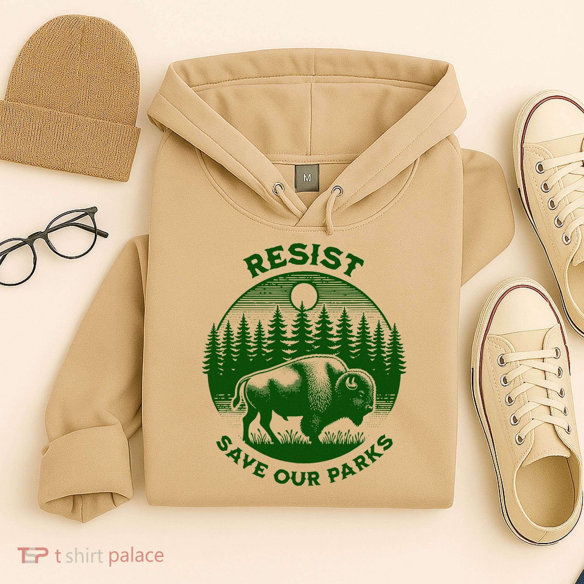 Resist Save Our Parks Bison Buffalo Hoodie