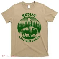 Resist Save Our Parks Bison Buffalo T-Shirt thumb 0
