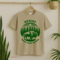 Resist Save Our Parks Bison Buffalo T-Shirt thumb 2