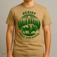 Resist Save Our Parks Bison Buffalo T-Shirt thumb 3