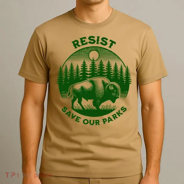 Resist Save Our Parks Bison Buffalo T-Shirt