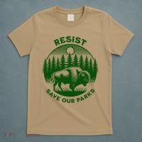 Resist Save Our Parks Bison Buffalo T-Shirt thumb 5