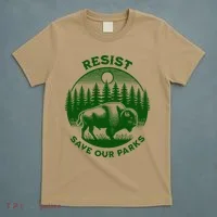 Resist Save Our Parks Bison Buffalo T-Shirt thumb 5