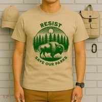 Resist Save Our Parks Bison Buffalo T-Shirt thumb 6