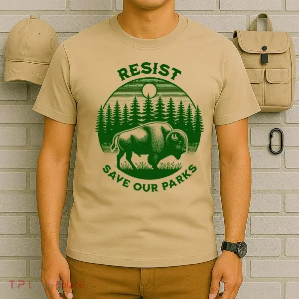 Resist Save Our Parks Bison Buffalo T-Shirt