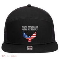R.E.D. Support Our Troops Wear Red On Friday 7 Panel Mesh Trucker Snapback Hat thumb 0