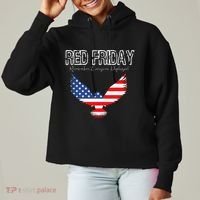 R.E.D. Support Our Troops Wear Red On Friday Ladies Heavyweight Boxy Pullover Hoodie thumb 0