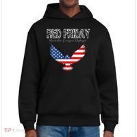R.E.D. Support Our Troops Wear Red On Friday District V.I.T. Heavyweight Hoodie thumb 0