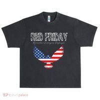 R.E.D. Support Our Troops Wear Red On Friday Urban Oversized Heavyweight T-Shirt thumb 0