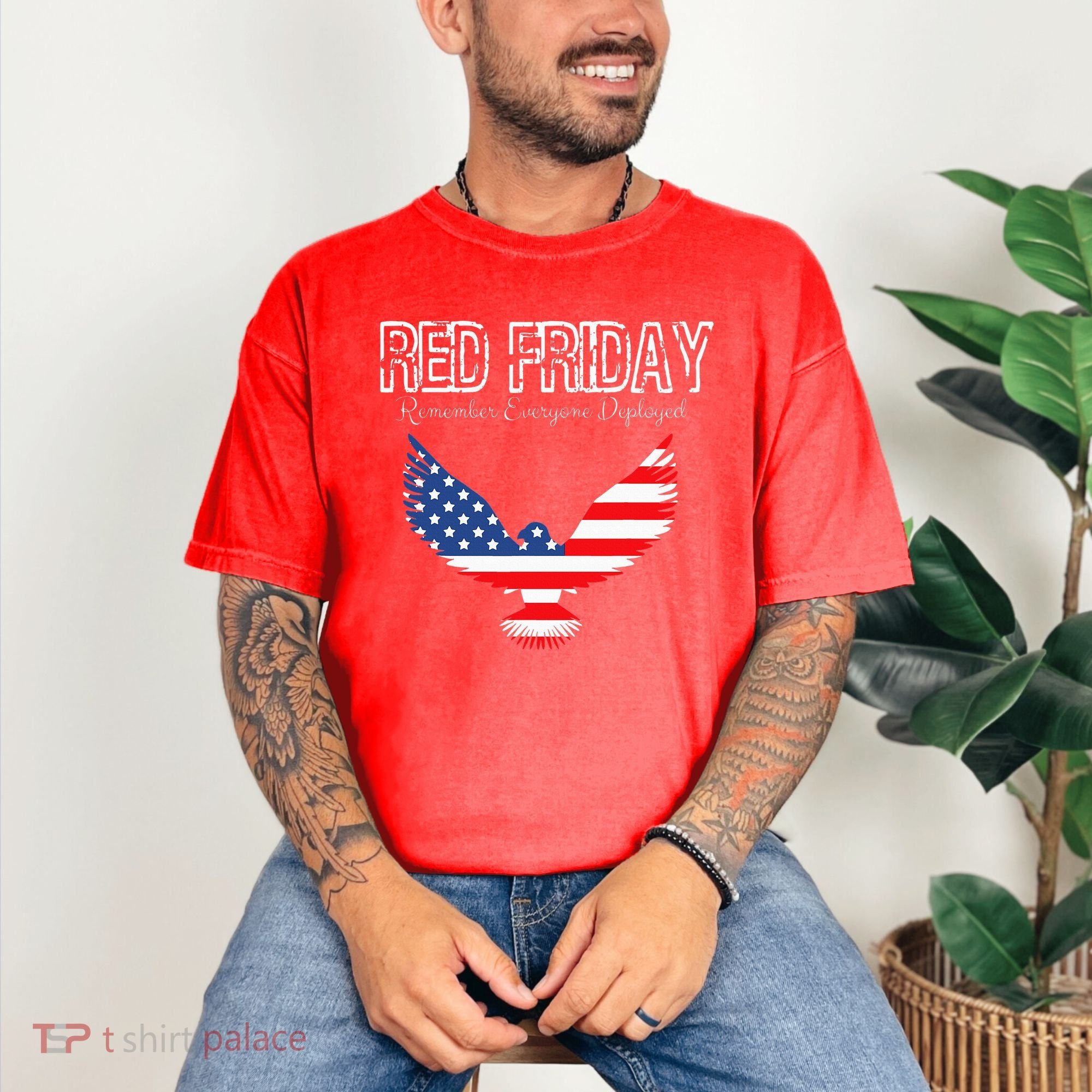R.E.D. Support Our Troops Wear Red On Friday Comfort Colors T-Shirt
