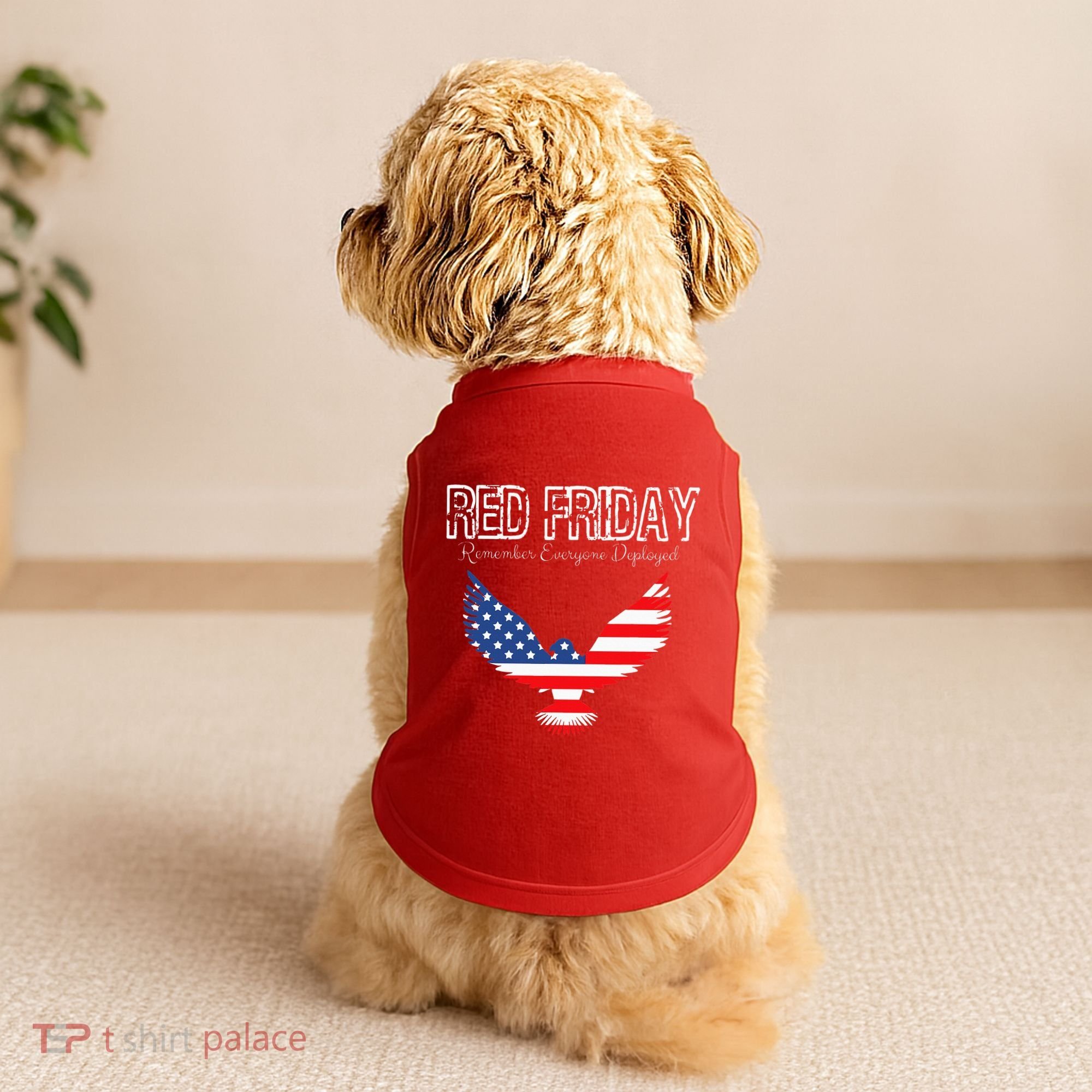 R.E.D. Support Our Troops Wear Red On Friday Doggie Tank