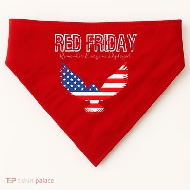 R.E.D. Support Our Troops Wear Red On Friday USA-Made Doggie Bandana