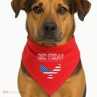 R.E.D. Support Our Troops Wear Red On Friday USA-Made Doggie Bandana thumb 1
