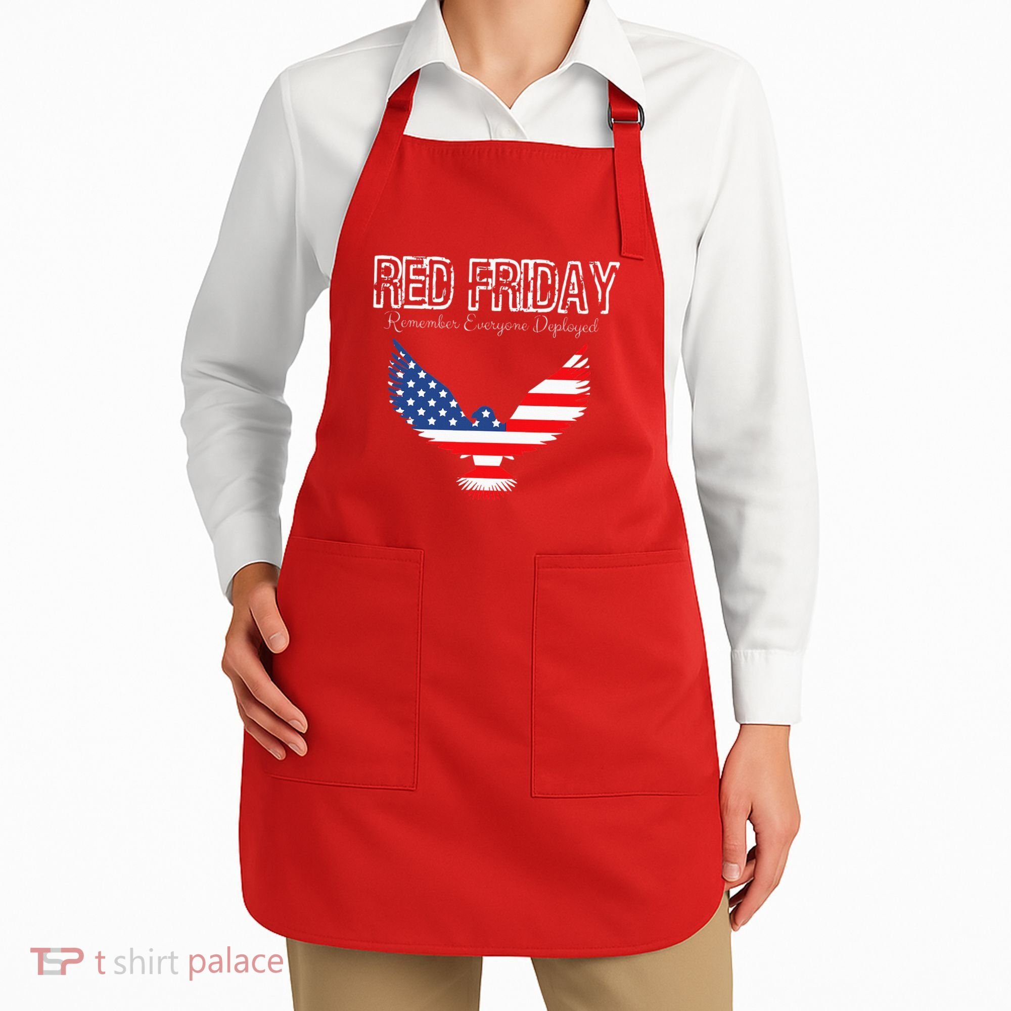 R.E.D. Support Our Troops Wear Red On Friday Apron