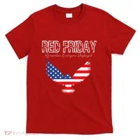 R.E.D. Support Our Troops Wear Red On Friday T-Shirt thumb 0