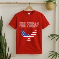 R.E.D. Support Our Troops Wear Red On Friday T-Shirt thumb 2