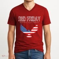 R.E.D. Support Our Troops Wear Red On Friday V-Neck T-Shirt thumb 2