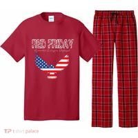 R.E.D. Support Our Troops Wear Red On Friday Pajama Set thumb 0