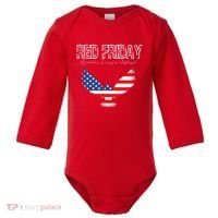 R.E.D. Support Our Troops Wear Red On Friday Baby Long Sleeve Bodysuit thumb 0