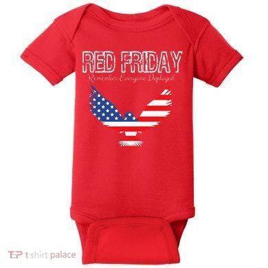 R.E.D. Support Our Troops Wear Red On Friday Baby Bodysuit