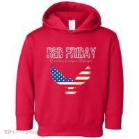 R.E.D. Support Our Troops Wear Red On Friday Toddler Hoodie thumb 0