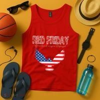 R.E.D. Support Our Troops Wear Red On Friday Tank Top thumb 4