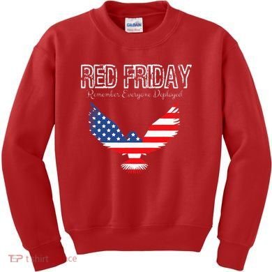 R.E.D. Support Our Troops Wear Red On Friday Kids Sweatshirt