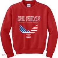 R.E.D. Support Our Troops Wear Red On Friday Kids Sweatshirt thumb 0