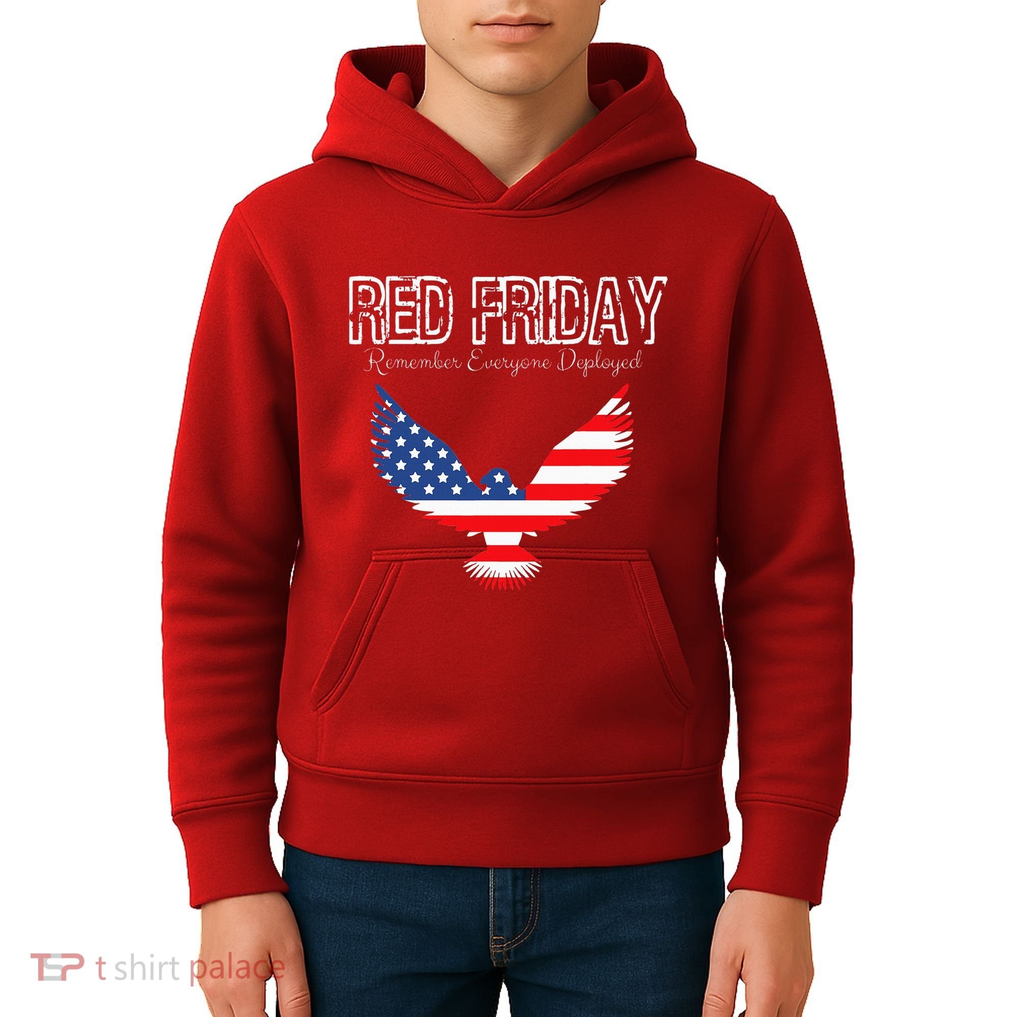 R.E.D. Support Our Troops Wear Red On Friday Kids Hoodie