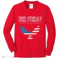 R.E.D. Support Our Troops Wear Red On Friday Kids Long Sleeve Shirt thumb 0