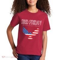 R.E.D. Support Our Troops Wear Red On Friday Kids T-Shirt thumb 2